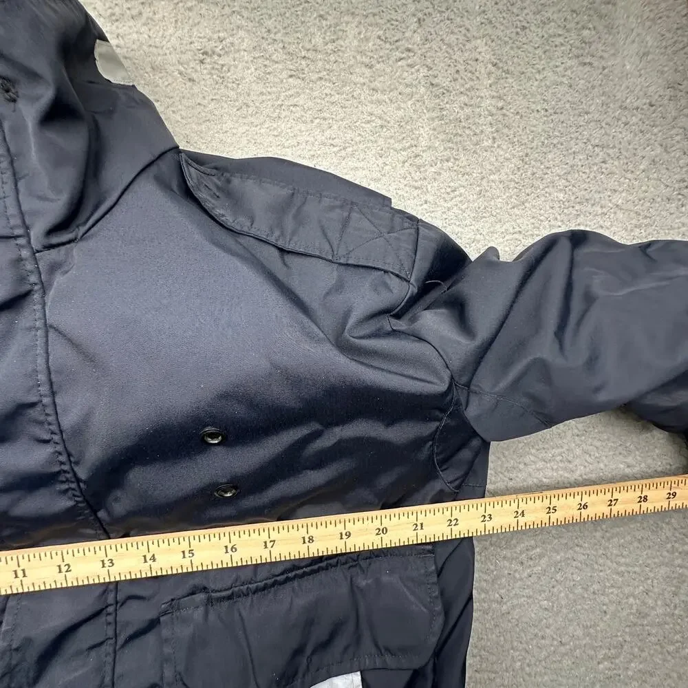 Vintage Park Coats NYPD Police Nylon Bomber Jacket Mens Medium Liner Black